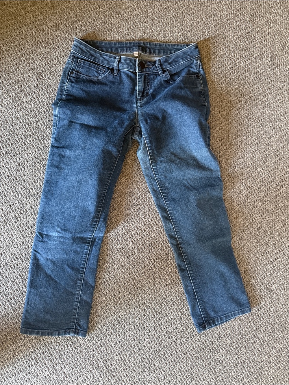 JLo Jeans 2 cropped ankle 25” inseam dark wash 2
